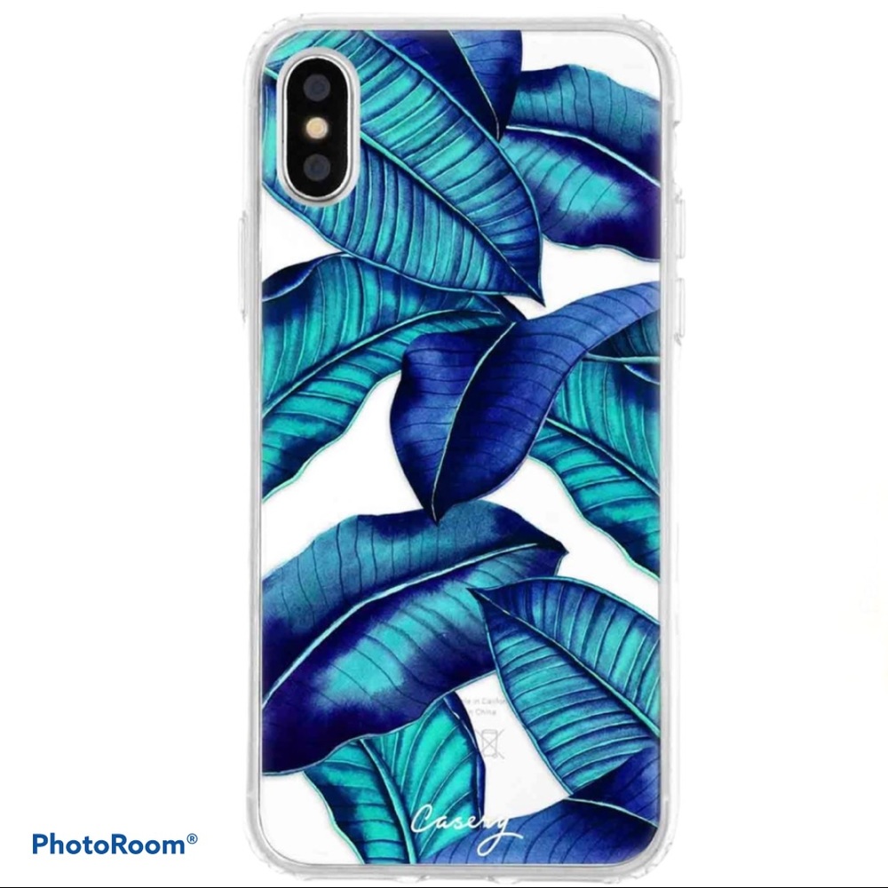 NEW! Tropical Leaves Slim Case iPhone X/XS Dual-Layer Shock Absorbent Green Blue